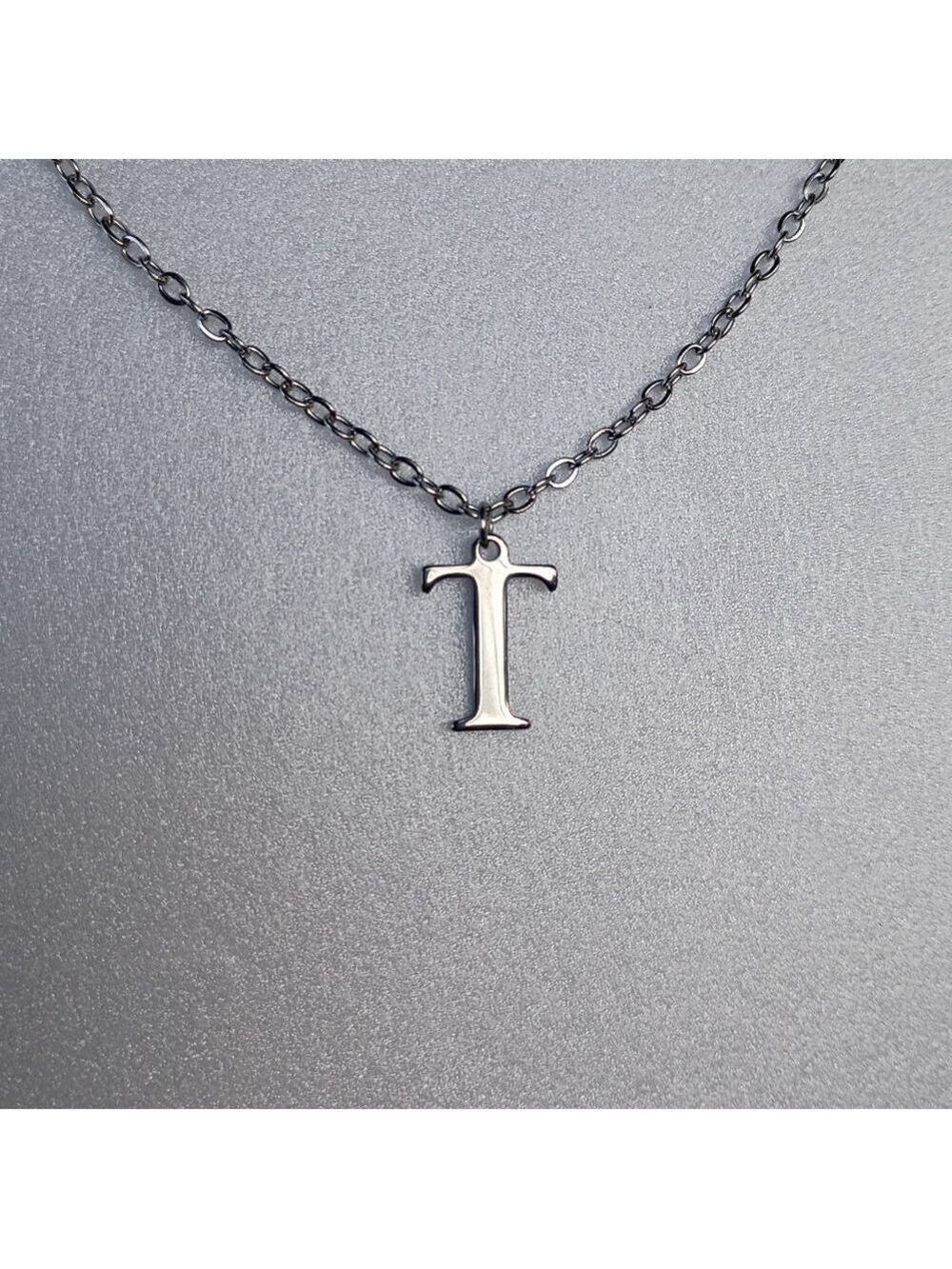 2/$20 Stainless Steel Letter T Dainty Necklace